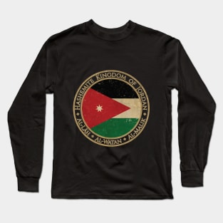 Vintage Hashemite Kingdom of Jordan Asia Asian Flag Long Sleeve T-Shirt